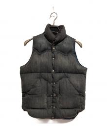 RockyMountainFeatherBed×BEAMS（ロッキーマウンテンフェザーベッド×ビームス）の古着「別注デニムダウンベスト」｜ブラック