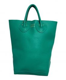 YOUNG & OLSEN The DRYGOODS STORE（ヤングアンドオルセン ザ ドライグッズストア）の古着「EMBOSSED LEATHER HAVERSACK」｜グリーン