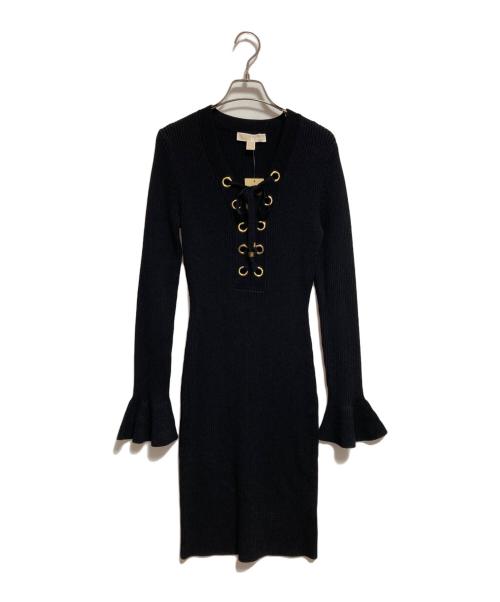 MICHAEL KORS（マイケルコース）MICHAEL KORS (マイケルコース) リブニットワンピース ブラック サイズ:L 未使用品の古着・服飾アイテム