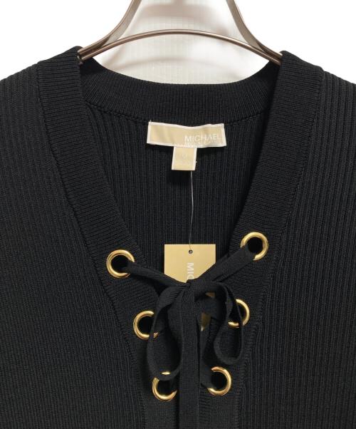 MICHAEL KORS（マイケルコース）MICHAEL KORS (マイケルコース) リブニットワンピース ブラック サイズ:L 未使用品の古着・服飾アイテム