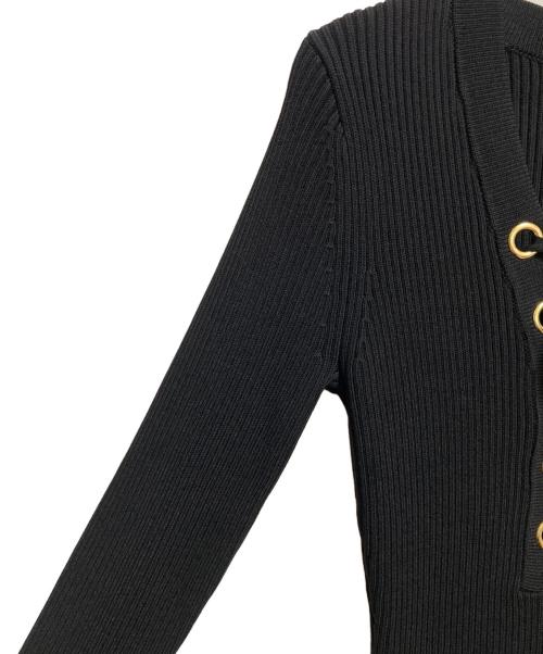 MICHAEL KORS（マイケルコース）MICHAEL KORS (マイケルコース) リブニットワンピース ブラック サイズ:L 未使用品の古着・服飾アイテム