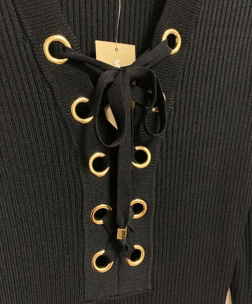MICHAEL KORS（マイケルコース）MICHAEL KORS (マイケルコース) リブニットワンピース ブラック サイズ:L 未使用品の古着・服飾アイテム