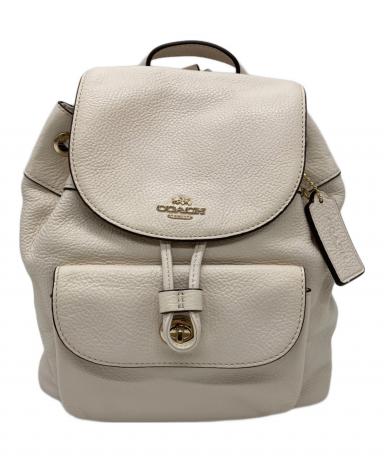 中古・古着通販】COACH (コーチ) レザーミニリュック アイボリー