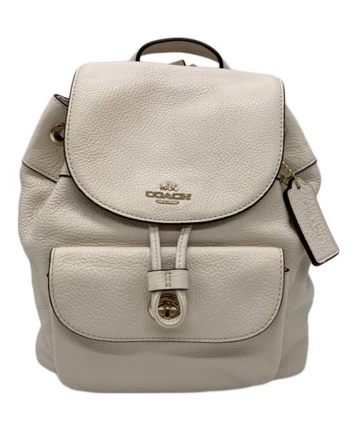COACH（コーチ）COACH (コーチ) レザーミニリュック アイボリーの古着・服飾アイテム