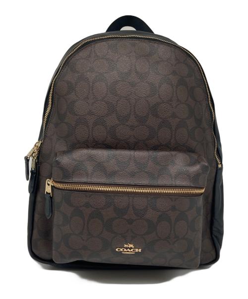 COACH（コーチ）COACH (コーチ) チャーリーリュック ブラウン×ブラックの古着・服飾アイテム