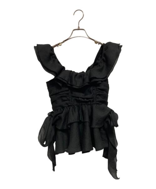 Lily Brown（リリーブラウン）Lily Brown (リリーブラウン) ペプラムフリルトップス ブラック サイズ:FREEの古着・服飾アイテム