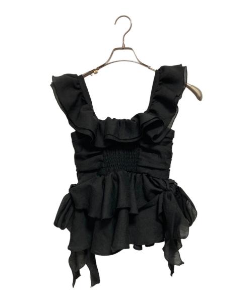 Lily Brown（リリーブラウン）Lily Brown (リリーブラウン) ペプラムフリルトップス ブラック サイズ:FREEの古着・服飾アイテム