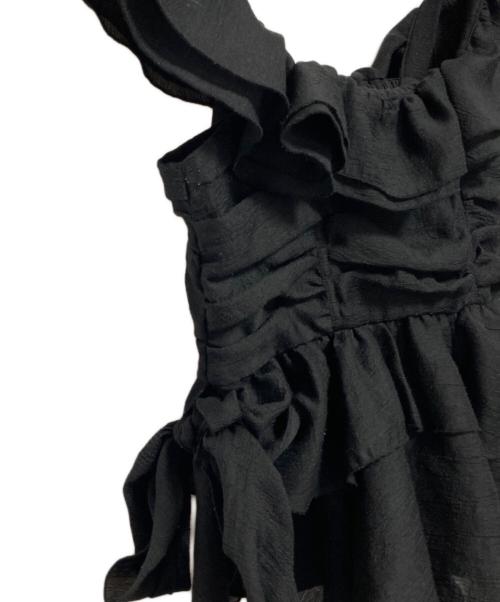 Lily Brown（リリーブラウン）Lily Brown (リリーブラウン) ペプラムフリルトップス ブラック サイズ:FREEの古着・服飾アイテム