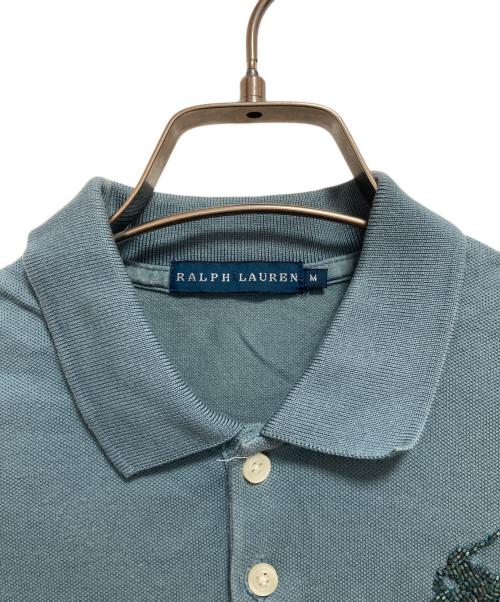 RALPH LAUREN（ラルフローレン）RALPH LAUREN (ラルフローレン) ビーズ刺繍ビッグポニーポロシャツ ブルー サイズ:Mの古着・服飾アイテム