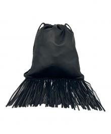 RED VALENTINO（レッドヴァレンティノ）の古着「フリンジナップサック」｜ブラック