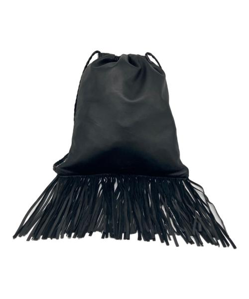 RED VALENTINO（レッドヴァレンティノ）RED VALENTINO (レッドヴァレンティノ) フリンジナップサック ブラックの古着・服飾アイテム