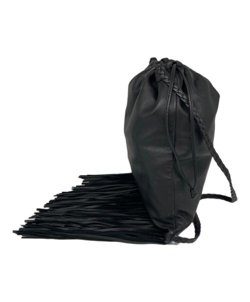 RED VALENTINO（レッドヴァレンティノ）RED VALENTINO (レッドヴァレンティノ) フリンジナップサック ブラックの古着・服飾アイテム