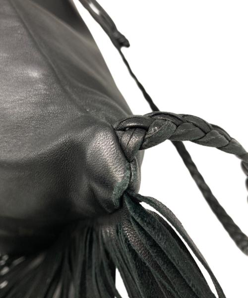 RED VALENTINO（レッドヴァレンティノ）RED VALENTINO (レッドヴァレンティノ) フリンジナップサック ブラックの古着・服飾アイテム