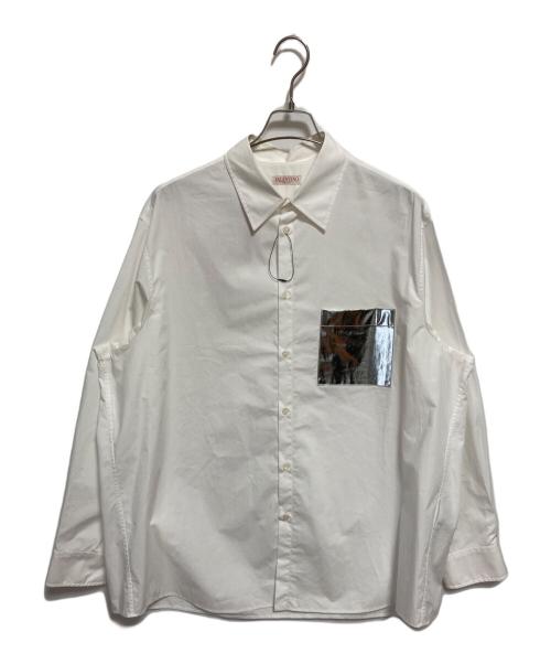 VALENTINO（ヴァレンティノ）VALENTINO (ヴァレンティノ) シルバーポケットシャツ ホワイト サイズ:52の古着・服飾アイテム