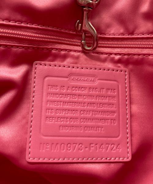 COACH（コーチ）COACH (コーチ) トートバッグ ベージュ×ピンクの古着・服飾アイテム