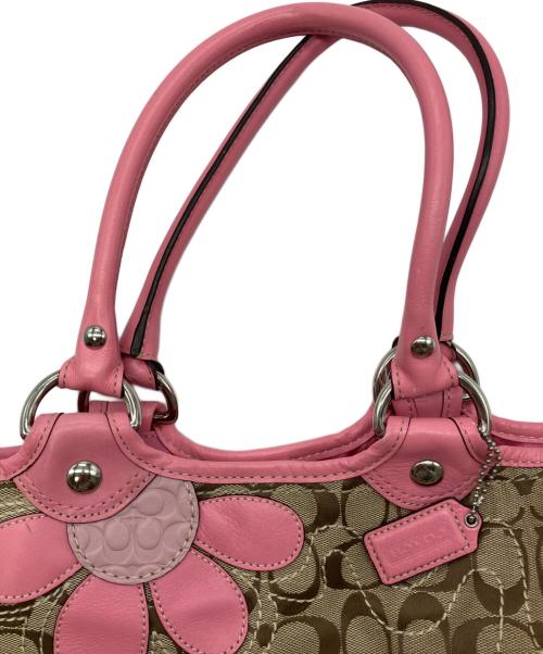 COACH（コーチ）COACH (コーチ) トートバッグ ベージュ×ピンクの古着・服飾アイテム