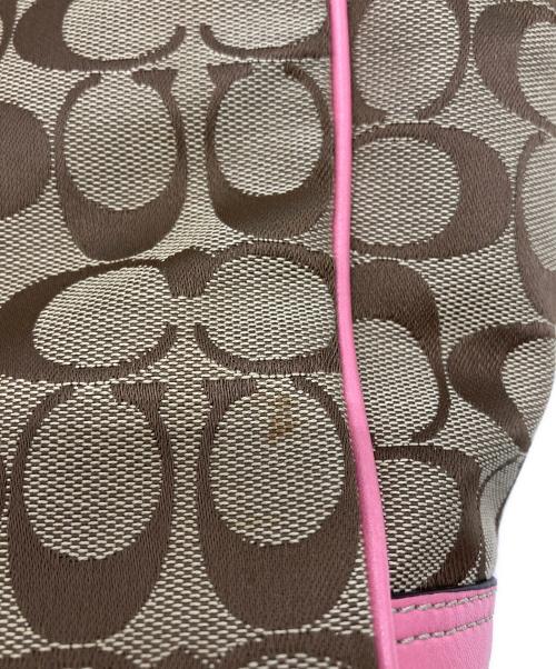 COACH（コーチ）COACH (コーチ) トートバッグ ベージュ×ピンクの古着・服飾アイテム