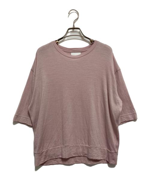 SLOANE（スローン）SLOANE (スローン) 別注ウール天竺ニットTシャツ五分袖Tシャツ ピンク サイズ:FREEの古着・服飾アイテム