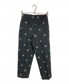 LOEFFロエフ）の古着「アザミ ジャカード クロップドパンツ」｜ブラック