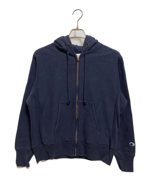 Champion REVERSE WEAVE（チャンピオン リバース ウィーブ）Champion REVERSE WEAVE (チャンピオン リバース ウィーブ) ジップパーカー ネイビー サイズ:Lの古着・服飾アイテム