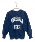 Championチャンピオン）の古着「リバースウィーブプリントスウェット」｜ネイビー