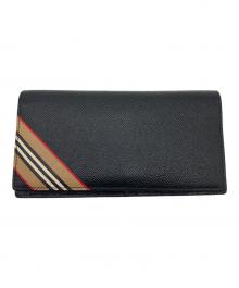 BURBERRY（バーバリー）の古着「アイコンストライフロングウォレット」｜ブラック