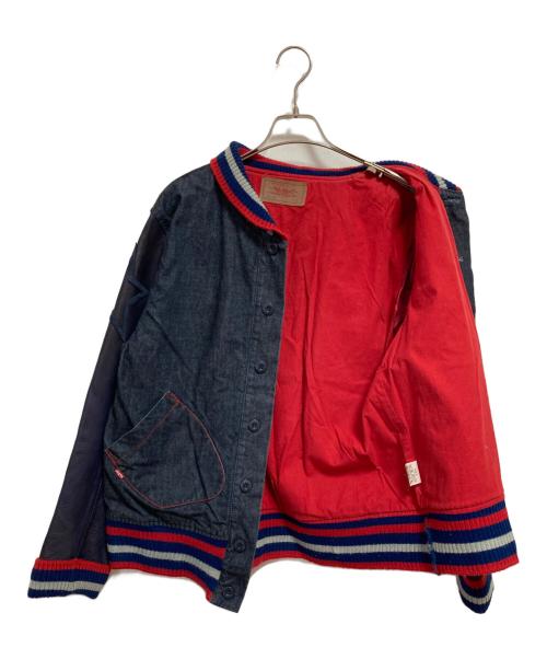 LEVI'S（リーバイス）LEVI'S (リーバイス) デニムレザー切替スタジャン インディゴ サイズ:Lの古着・服飾アイテム