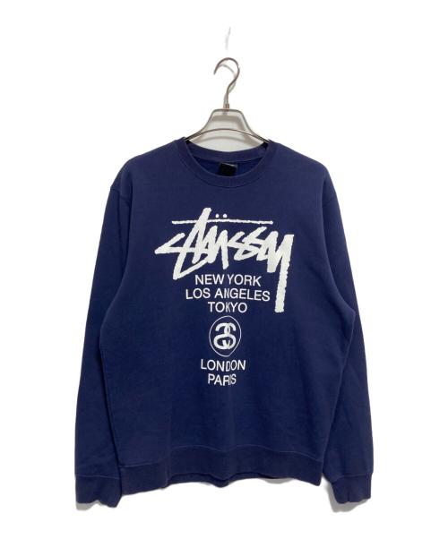 stussy（ステューシー）stussy (ステューシー) WORLD TOUR スウエット ネイビー サイズ:Lの古着・服飾アイテム