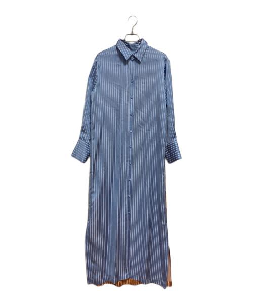 MYLAN（マイラン）MYLAN (マイラン) Bi-Color Stripe Shirt Dress ブルー×オレンジ サイズ:FREEの古着・服飾アイテム