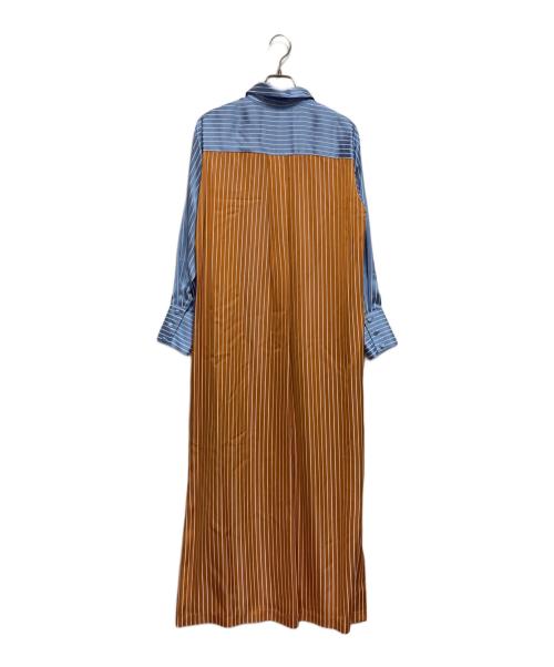 MYLAN（マイラン）MYLAN (マイラン) Bi-Color Stripe Shirt Dress ブルー×オレンジ サイズ:FREEの古着・服飾アイテム