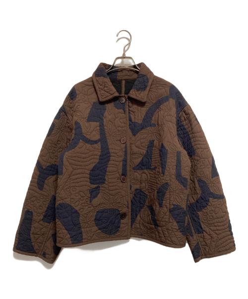 SIMPLICITE（シンプリシテ）simplicite (シンプリシテ) 幾何柄リバーシブルキルティングジャケット ブラウン サイズ:-の古着・服飾アイテム