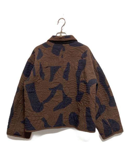 SIMPLICITE（シンプリシテ）simplicite (シンプリシテ) 幾何柄リバーシブルキルティングジャケット ブラウン サイズ:-の古着・服飾アイテム