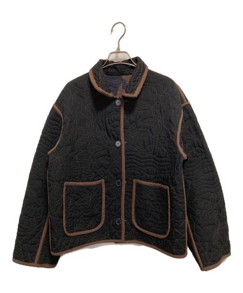 SIMPLICITE（シンプリシテ）simplicite (シンプリシテ) 幾何柄リバーシブルキルティングジャケット ブラウン サイズ:-の古着・服飾アイテム