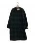Traditional Weatherwear（トラディショナルウェザーウェア）の古着「ノーカラーチェックコート」｜グリーン×ブラック