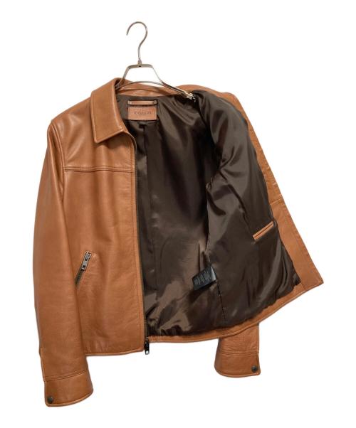 COACH（コーチ）COACH (コーチ) カーフレザージャケット ブラウン サイズ:Sの古着・服飾アイテム