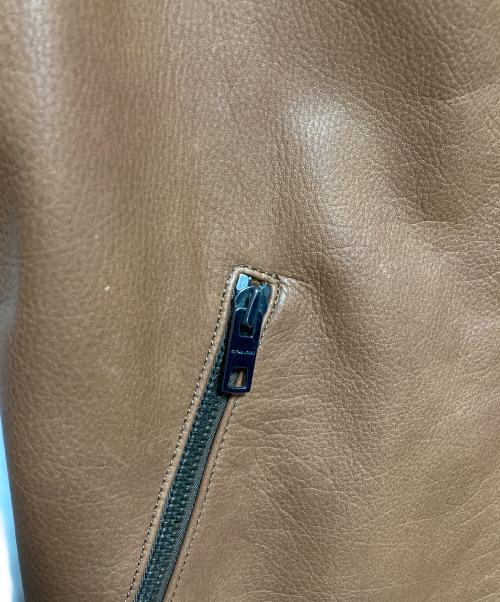 COACH（コーチ）COACH (コーチ) カーフレザージャケット ブラウン サイズ:Sの古着・服飾アイテム