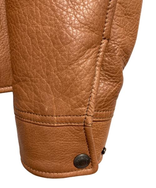 COACH（コーチ）COACH (コーチ) カーフレザージャケット ブラウン サイズ:Sの古着・服飾アイテム