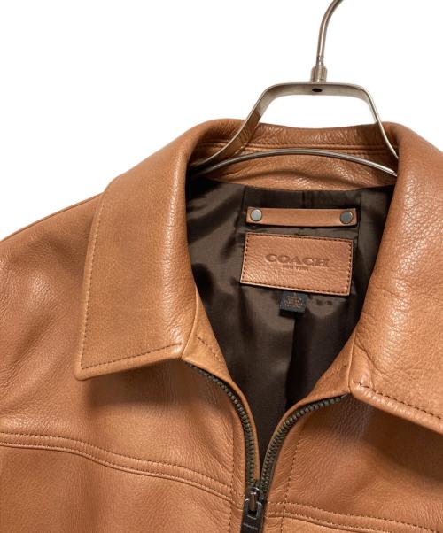 COACH（コーチ）COACH (コーチ) カーフレザージャケット ブラウン サイズ:Sの古着・服飾アイテム