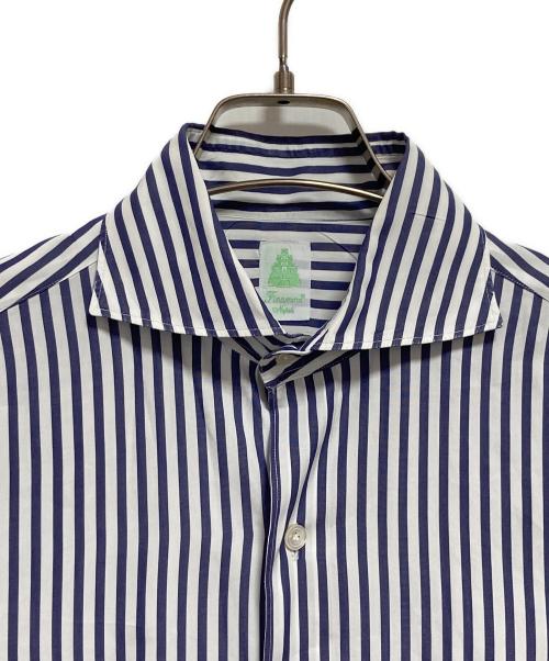 finamore（フィナモレ）Finamore (フィナモレ) ストライプシャツ ネイビー サイズ:38の古着・服飾アイテム