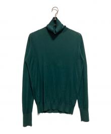 JOHN SMEDLEY（ジョンスメドレー）の古着「コットンタートルネックニット」｜グリーン