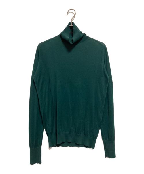 JOHN SMEDLEY（ジョンスメドレー）JOHN SMEDLEY (ジョンスメドレー) コットンタートルネックニット グリーン サイズ:Sの古着・服飾アイテム