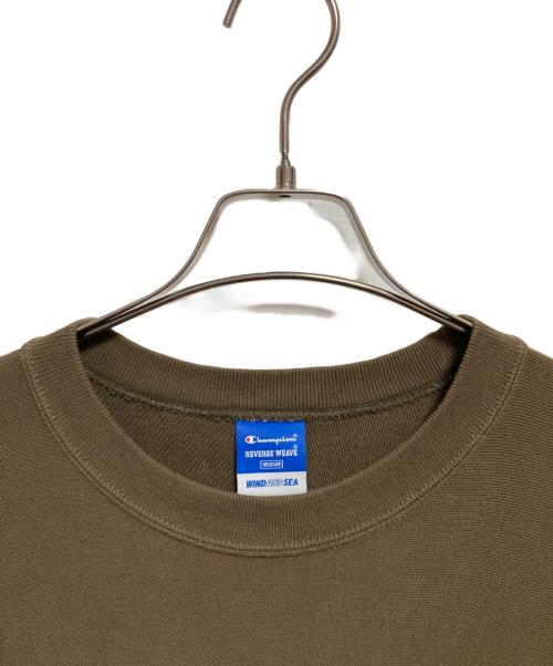 Champion（チャンピオン）Champion (チャンピオン) WIND AND SEA (ウィンダンシー) ショートスリーブスウェット オリーブ サイズ:Mの古着・服飾アイテム