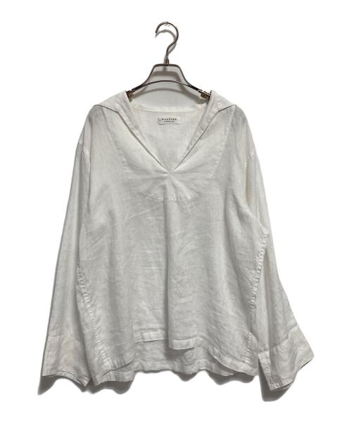 MACPHEE（マカフィー）MACPHEE (マカフィー) リネン セーラーカラーブラウス ホワイト サイズ:38の古着・服飾アイテム