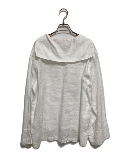 MACPHEE（マカフィー）MACPHEE (マカフィー) リネン セーラーカラーブラウス ホワイト サイズ:38の古着・服飾アイテム