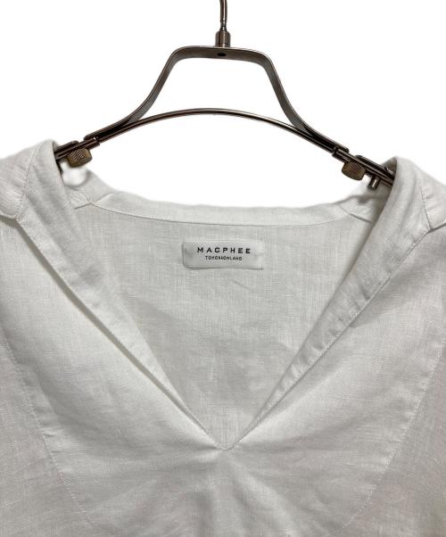 MACPHEE（マカフィー）MACPHEE (マカフィー) リネン セーラーカラーブラウス ホワイト サイズ:38の古着・服飾アイテム