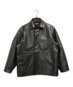 FREAK'S STOREフリークスストア）の古着「Calf Leather ミニマル カーコート」｜ブラック