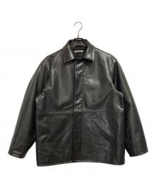 FREAK'S STORE（フリークスストア）の古着「Calf Leather ミニマル カーコート」｜ブラック