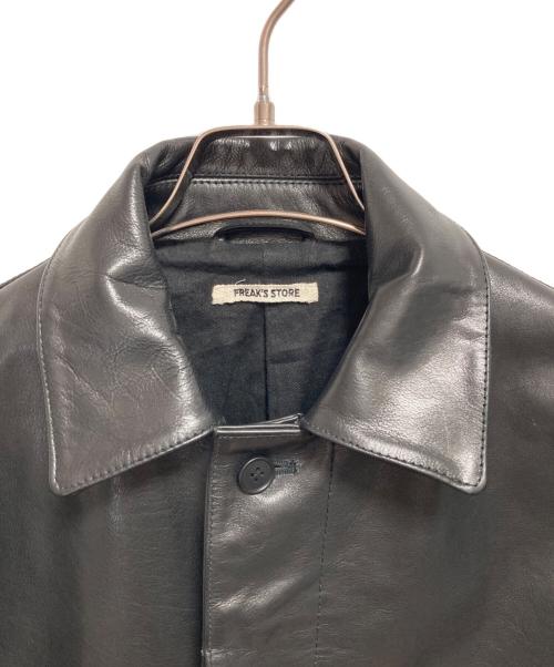 FREAK'S STORE（フリークスストア）FREAK'S STORE (フリークスストア) Calf Leather ミニマル カーコート ブラック サイズ:Sの古着・服飾アイテム