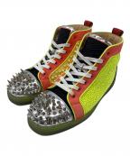 Christian Louboutinクリスチャン・ルブタン）の古着「NO LIMIT FLAT スタッズハイカットスニーカー」｜イエロー