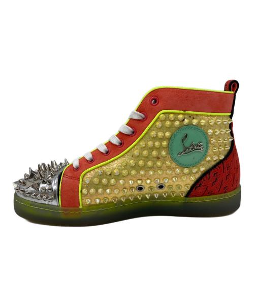 Christian Louboutin（クリスチャン・ルブタン）Christian Louboutin (クリスチャン・ルブタン) NO LIMIT FLAT スタッズハイカットスニーカー イエロー サイズ:40の古着・服飾アイテム